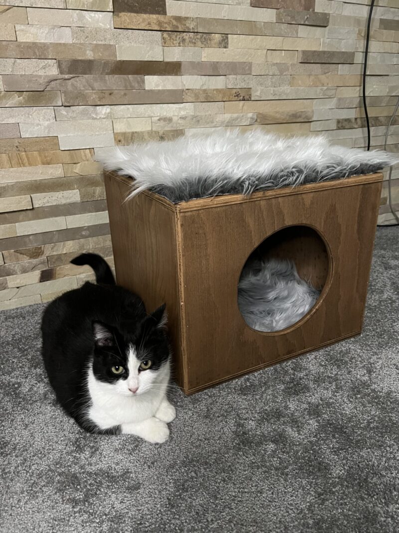 Wooden Cat House (Grey)