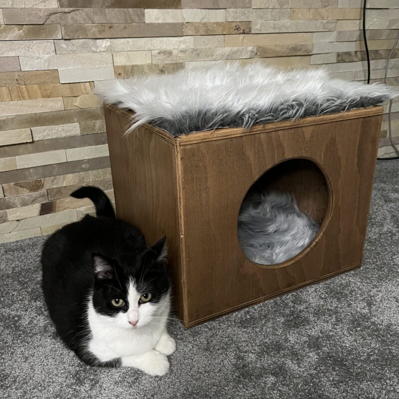 Wooden Cat House (Grey)