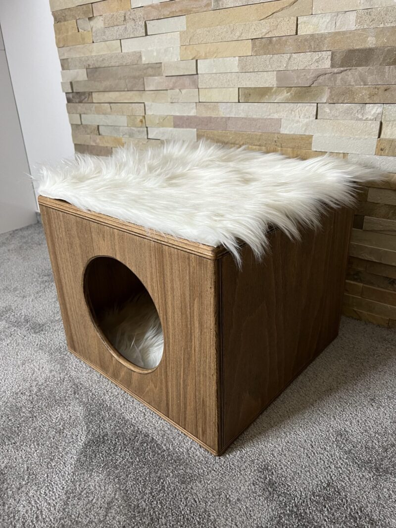 Wooden Cat House (White) - Image 4