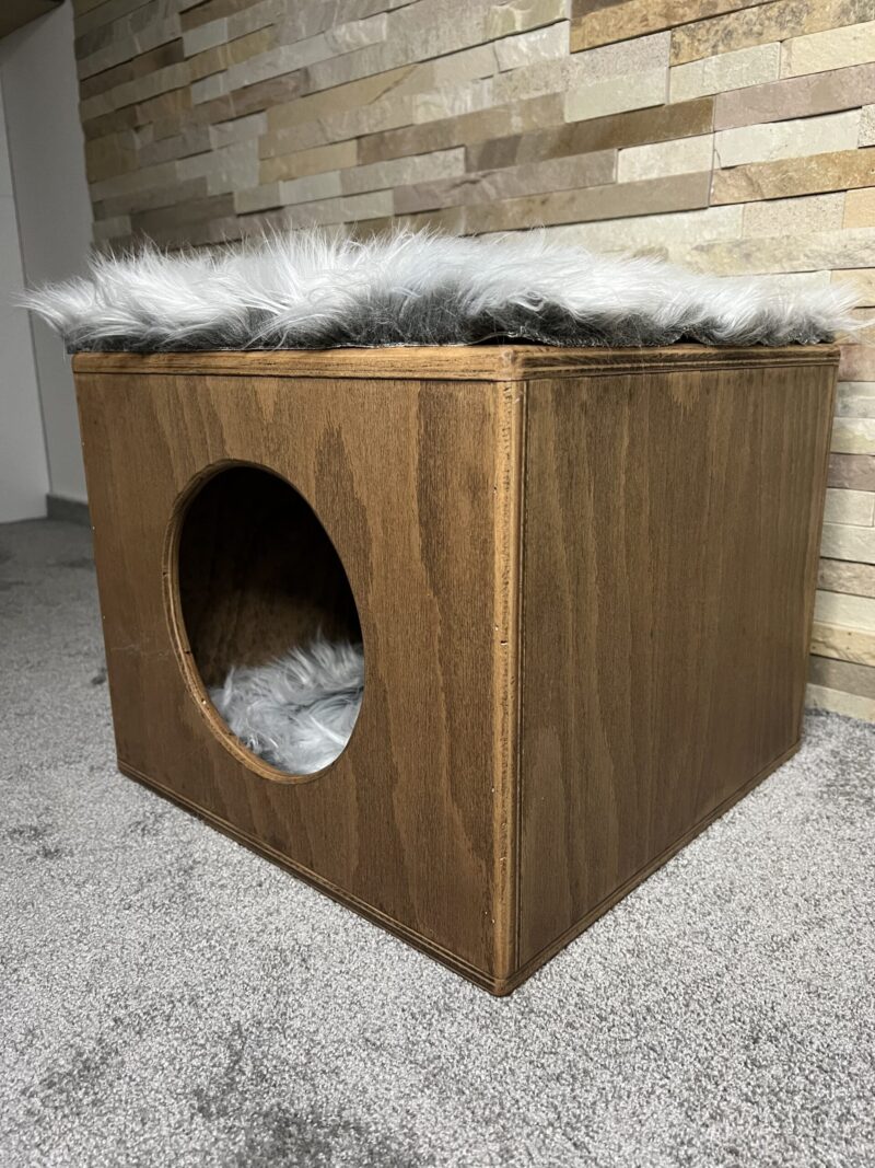 Wooden Cat House (Grey) - Image 2