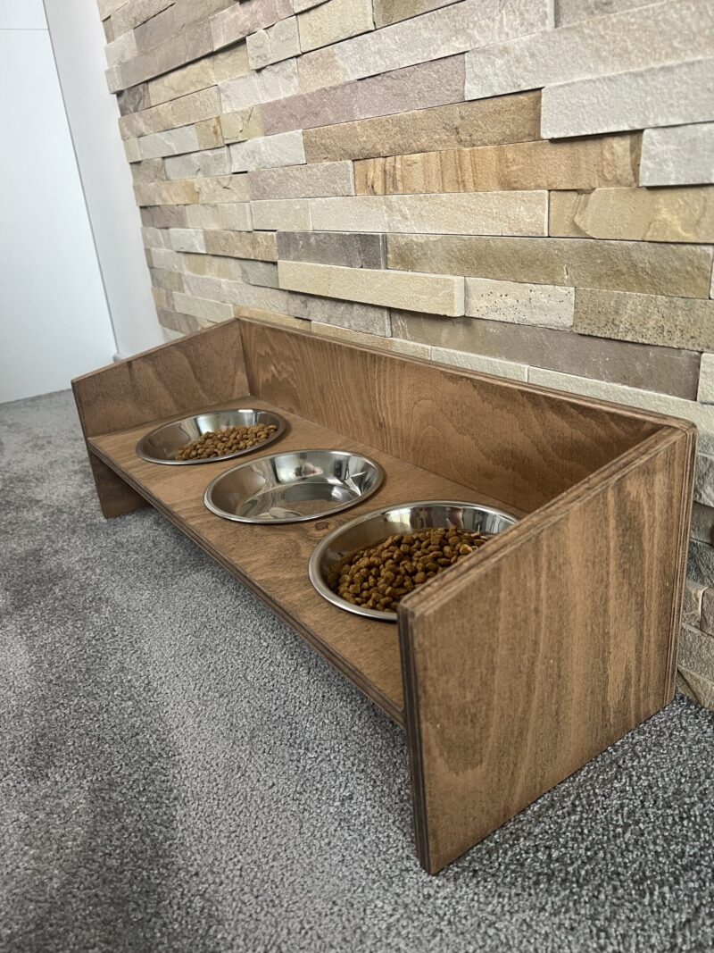 Wooden Cat Bowl 3